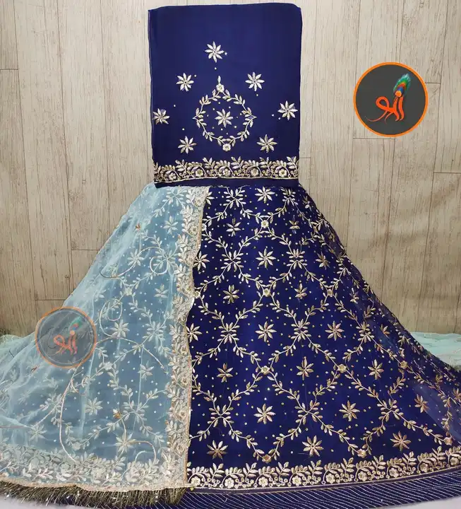 Post image Beautiful Half pure fabric poshak, Barik Zari work With Fancy stone touch work,

Odhni four side work with zaal and gotta turri complete,

With Astar and magji complete
Singal suit price 1449+ship