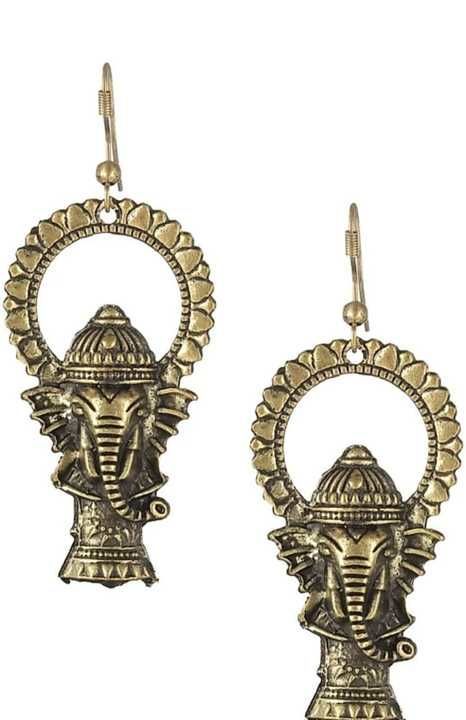 Ganpati earrings | golden colour | earrings | Ganesh earrings | Holi sale  uploaded by Coralrushaccessories on 3/3/2021