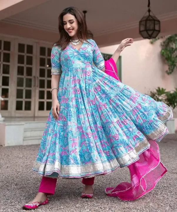 Anarkali kurti set uploaded by Pandora Box Fashion on 4/7/2023