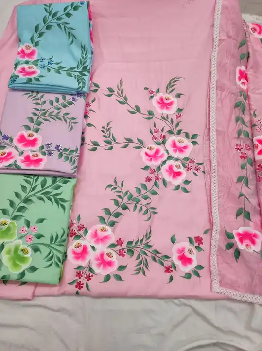 Masleen cotton suit with masleen dupata uploaded by Manish sales on 4/7/2023