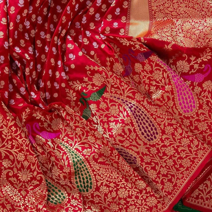 Beautiful banarasi silk saree with blouse piece  uploaded by Dhananjay Creations Pvt Ltd. on 4/7/2023