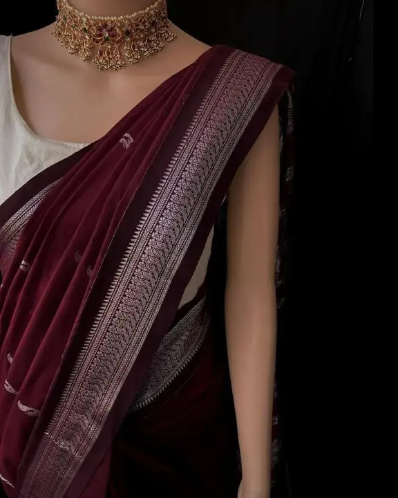 Silver Zari Weaving Border With Rich Pallu And Linning Design  uploaded by DHANANJAY CREATION  on 4/7/2023