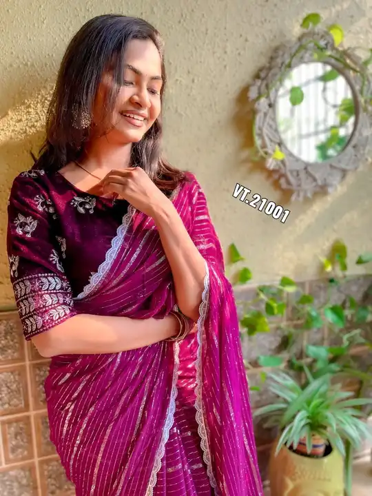 *🌷New arrivals🌷*

*Presenting you most beautiful saree with stiched blouse*

🌷🌷 Beautiful pure v uploaded by Vishal trendz 1011 avadh textile market on 4/7/2023