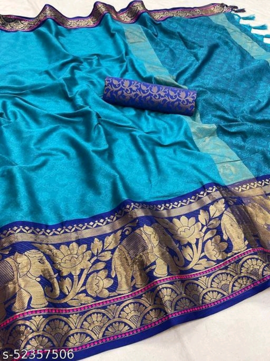 Beautyfull cotton silk saree with saperate jequard blouse uploaded by Surat fashion on 4/7/2023