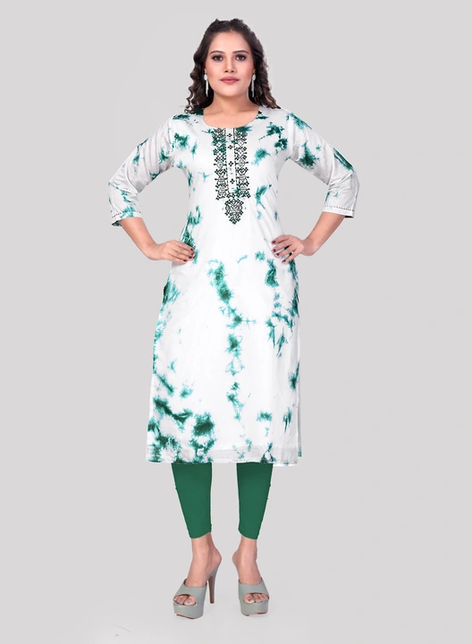 Tie n dye Embroided Kurti uploaded by Blueberry Garments on 4/7/2023