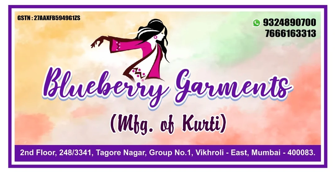 Visiting card store images of Blueberry Garments