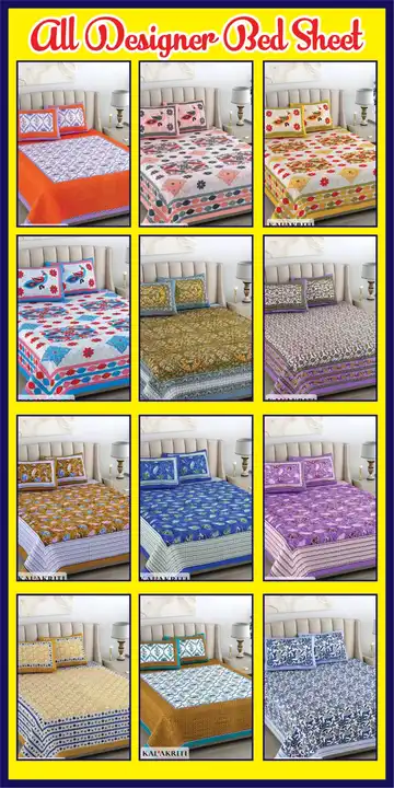 Pure cotton double bedsheets 90*108 inches  uploaded by COPPVILLA - The art and craft store on 4/7/2023