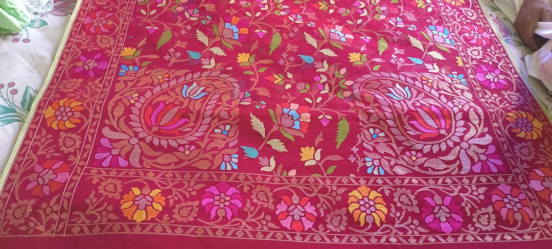 Red colour saree jungla cotton minakari  uploaded by Saree on 4/7/2023