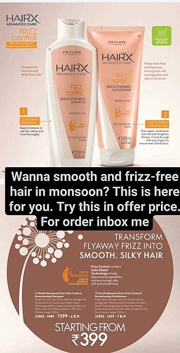 Oriflame hairx advance care frizz control shampoo uploaded by business on 7/10/2020
