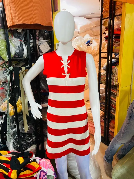Red and white dress uploaded by Shree shyam enterprises on 4/7/2023