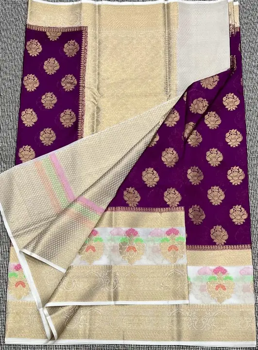Banarasi alfi silk saree with rich zari border and pallu
 uploaded by Bs_textiles7 on 4/7/2023