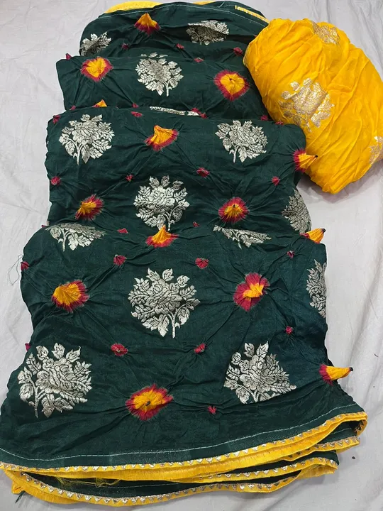 🥰🥰Original product🥰🥰


👉 pure Dola fabric with double colour bhandej whit beautiful flower mx  uploaded by Gotapatti manufacturer on 4/7/2023