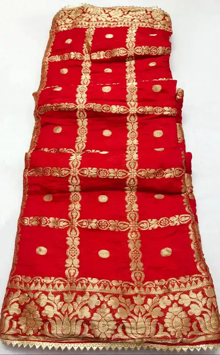 😍😍 *Price Down* 😍

🥰ghadchola banarsi silk sarees with full heavy zari with 🥰
👉🏻👉🏻with Bizz uploaded by Gotapatti manufacturer on 4/7/2023