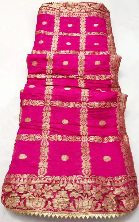 😍😍 *Price Down* 😍

🥰ghadchola banarsi silk sarees with full heavy zari with 🥰
👉🏻👉🏻with Bizz uploaded by Gotapatti manufacturer on 4/7/2023