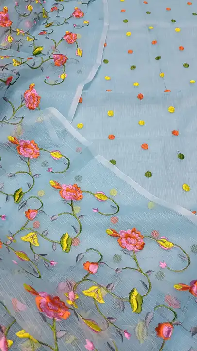 Kota doria dress material with embroidery  uploaded by Novika Kota Doria Handloom on 4/8/2023