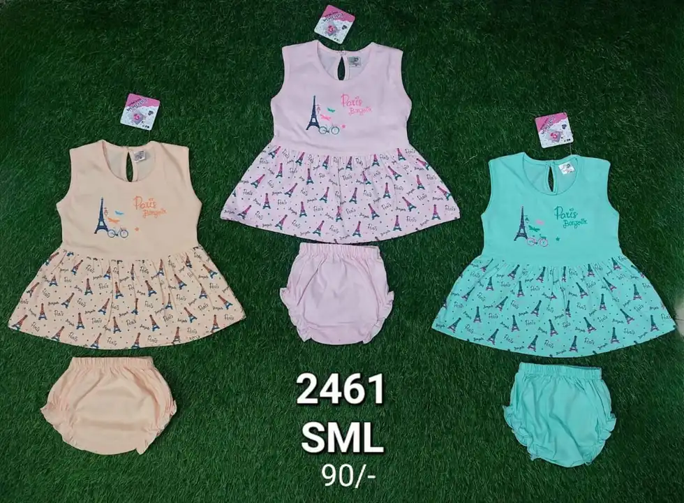 Sleeveless frock set for kids uploaded by Ridhi Creation on 4/8/2023