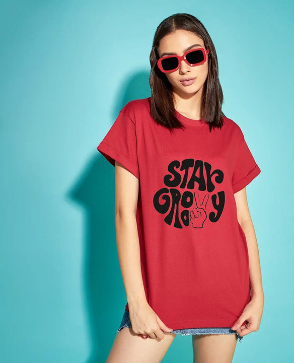 Women's printed oversize t shirt cotton 180gsm uploaded by SGE FASHION on 4/8/2023