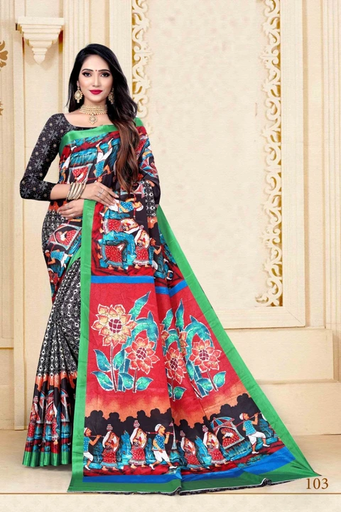 Silk saree with digital print 6.30 cut  uploaded by N k sarees on 4/8/2023