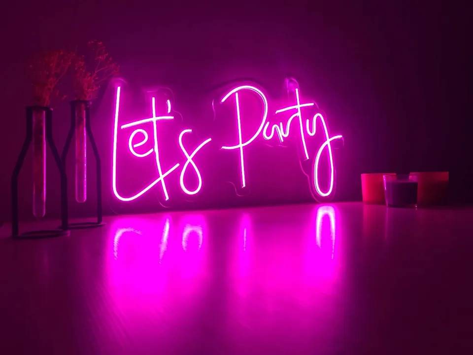 Let's party neon sign 24*18(inches) uploaded by Signex print media on 4/8/2023