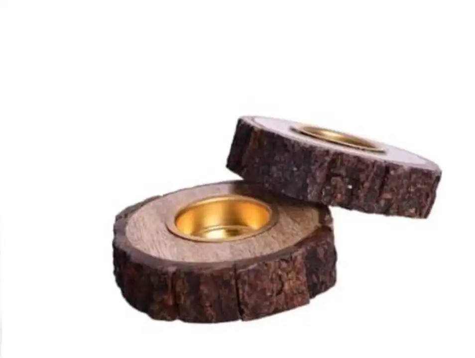 Post image candle holder 
Name: candle holder 
Material: Wooden
Type: Tealight Candle Holders
Product Breadth: 9 cm
Product Height: 1.5 cm
Product Length: 9 cm
Net Quantity (N): 2
Natural Handmade Wooden Bark Ash tray/ Holder For Home-Office, Indoor &amp; Outdoor

Country of Origin: India