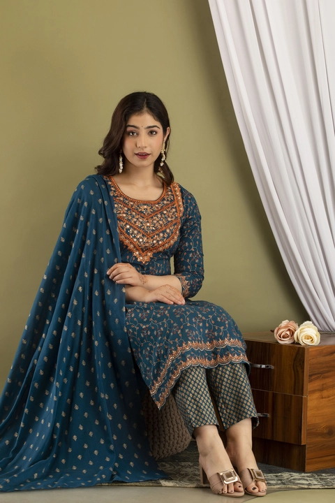 HARITA Cotton Embroidered Dupatta Set  uploaded by Sharma Creations on 4/8/2023