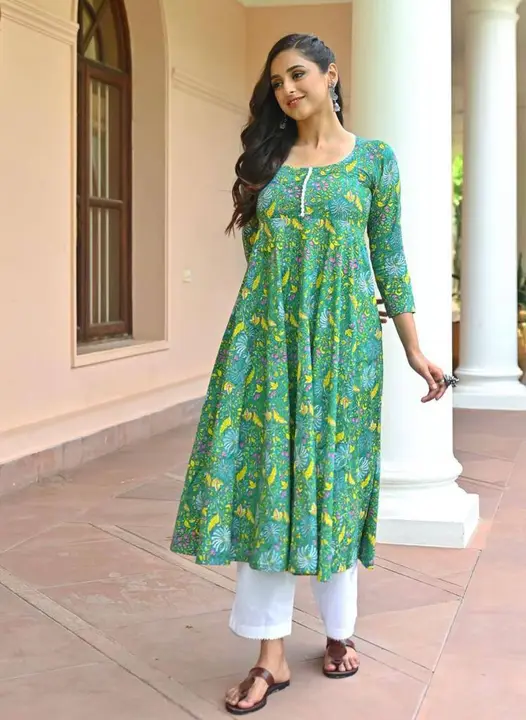 Green kurti uploaded by Tanish fashion on 4/8/2023