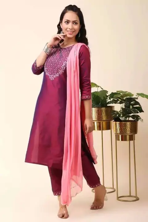 New Trending Paper Silk Kurta And Dupatta With Pant(3 pics)  uploaded by Tanish fashion on 4/8/2023
