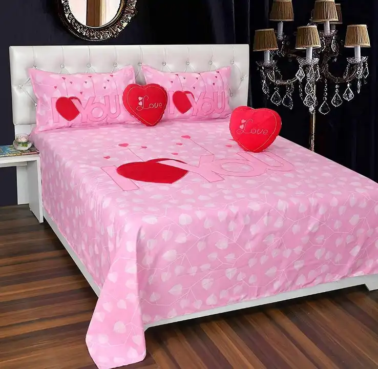 I love you printed glace cotton bedsheets  uploaded by LOVE KUSH ENTERPRISES on 4/8/2023