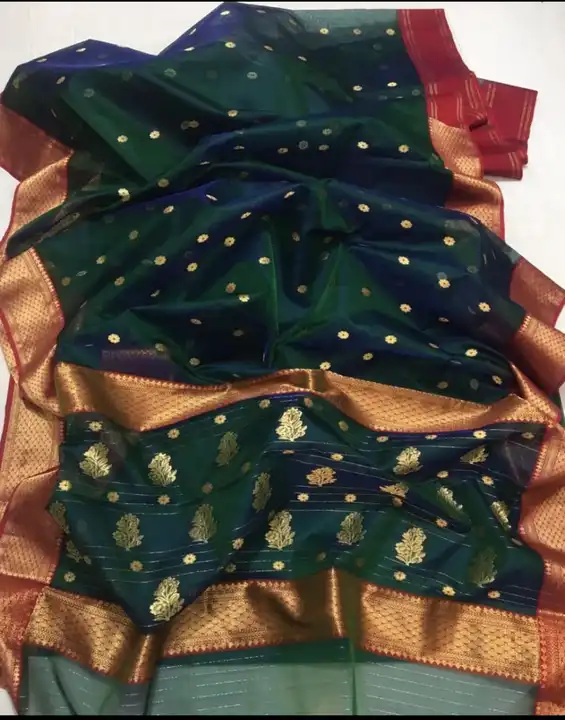 Chanderi handloom kataan silk saree uploaded by business on 4/8/2023