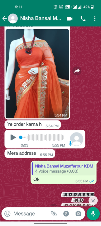 Client reviews of this saree uploaded by business on 4/8/2023