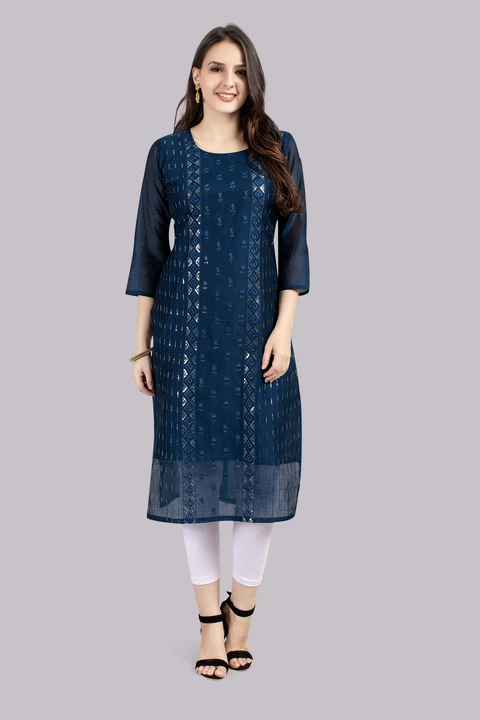 Embroided Chanderi Kurti uploaded by Blueberry Garments on 4/8/2023