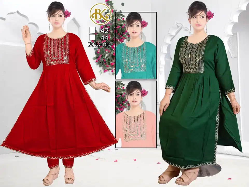 Nayra kurti with pant set uploaded by Evergreen on 4/8/2023