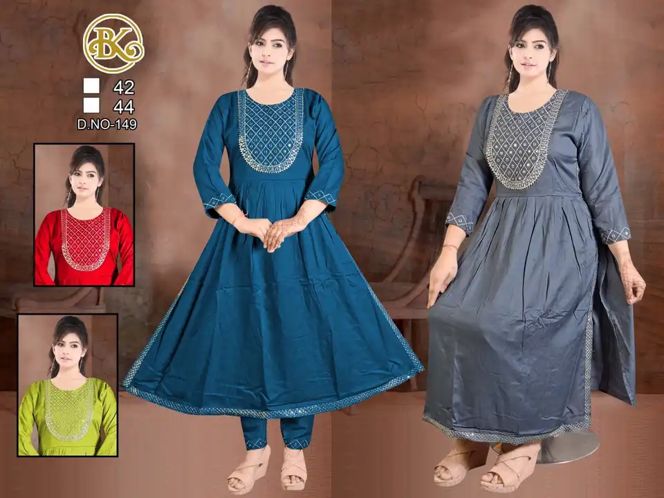 Nayra kurti with pant set uploaded by Evergreen on 4/8/2023