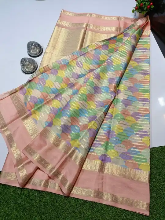 Banarasi semi cotton warm silk saree with rich zari border and pallu uploaded by Bs_textiles7 on 4/8/2023