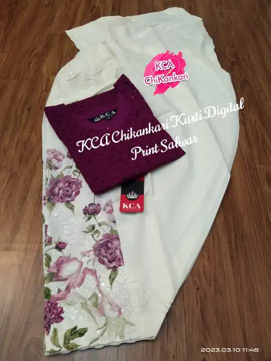 Chikan shirt with salwar uploaded by business on 4/8/2023