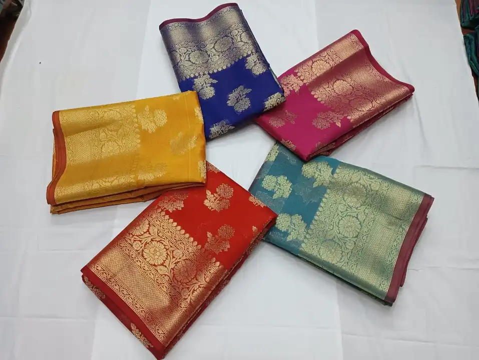 Post image Manufacturing sarees Banarasi cotton zari Buta shoft fancy saree
