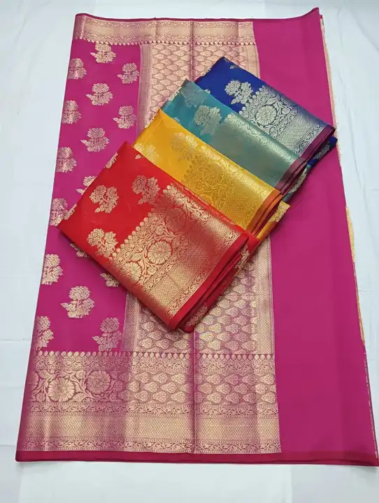 New collection Banarasi cotton zari Buta shoft fancy silk sarees Raning Blause wholesalers and manuf uploaded by Arbaz sarees manufacturer  on 4/8/2023