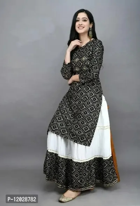 Trendy Rayon Bandhani Print Kurti With Skirt For Women uploaded by wholsale market on 4/9/2023