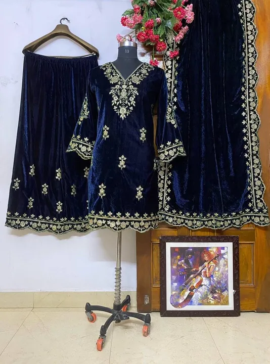 Readymade velvet dress uploaded by Heena fashion house on 4/9/2023