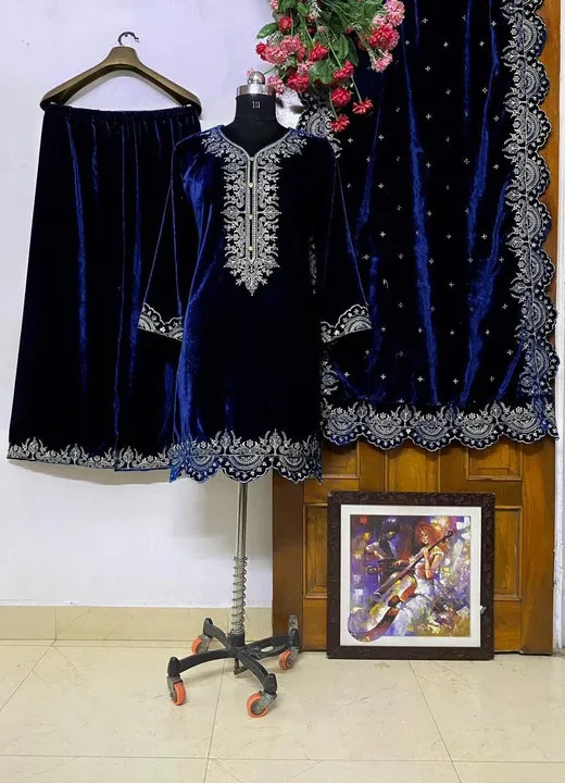 Readymade velvet dress uploaded by Heena fashion house on 4/9/2023