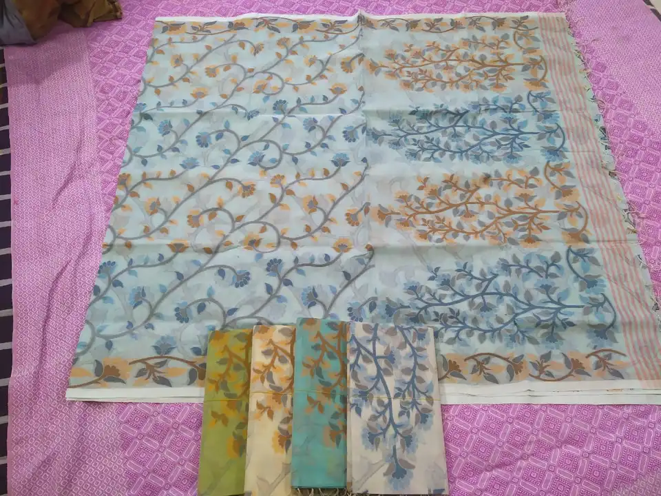 Pure cotton jamdani saree  uploaded by business on 4/9/2023