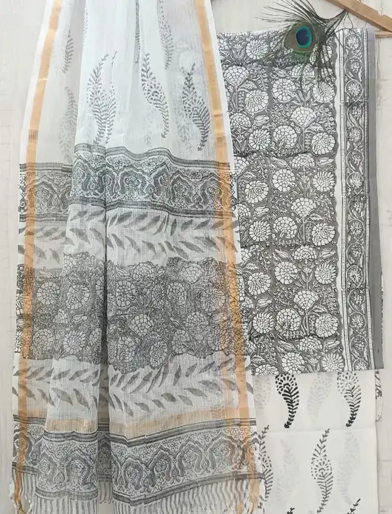 Handblock dress material  uploaded by Jaipuri Bazar on 4/9/2023