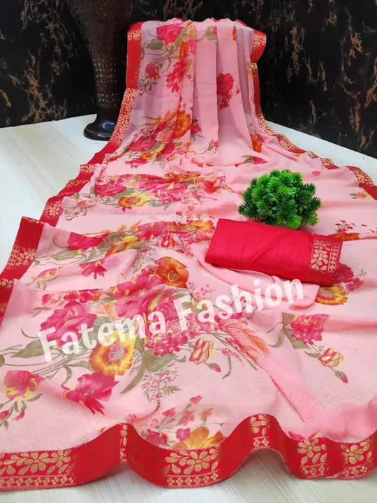 Daily wear Georgette saree  uploaded by Fatema Fashion on 4/9/2023