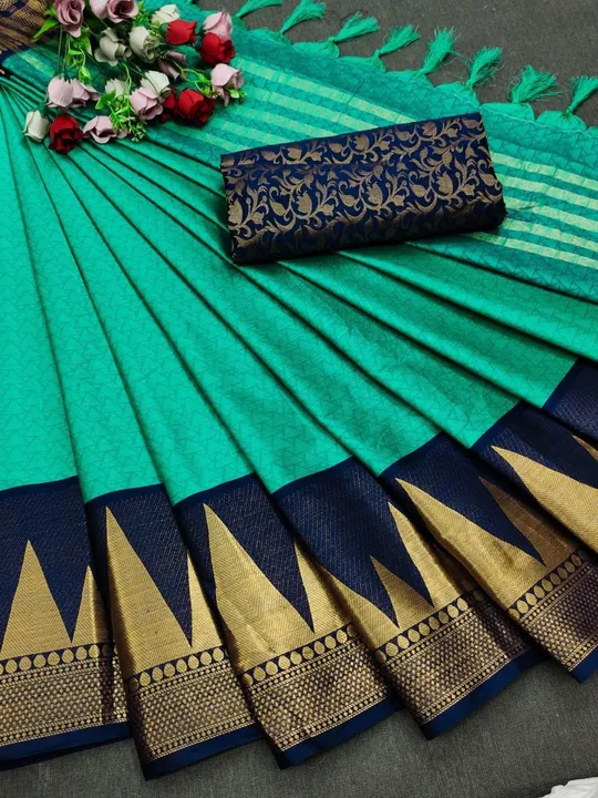 

*Fabric*: HEAVY RICH COTTON SILK DESIGN & JEQUARED WEAVING & RICH HEAVY BORDER WITH JACQURD BLOUSE uploaded by Maa Arbuda saree on 4/9/2023
