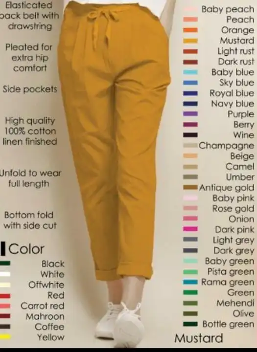 New colour available 
*Comfort Pant*
*Elasticated back belt
*Front tieup drawstring
*Side Pockets
*P uploaded by Roza Fabrics on 4/9/2023