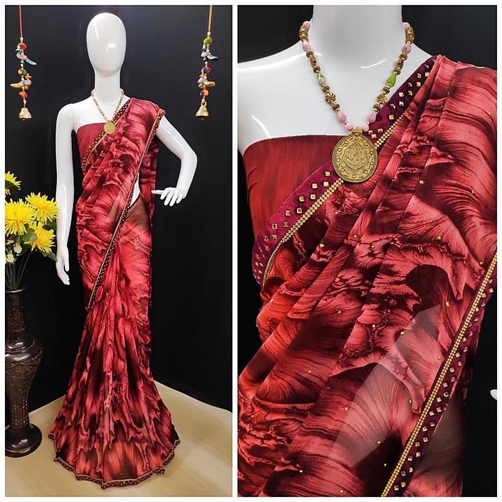 *BEAUTIFUL VELVET MATCHING LACE BORDER WITH DIAMONDS 💎 ALL OVER SAREE TO GET AWESOME WOW 👀 LOOK* uploaded by business on 7/11/2020