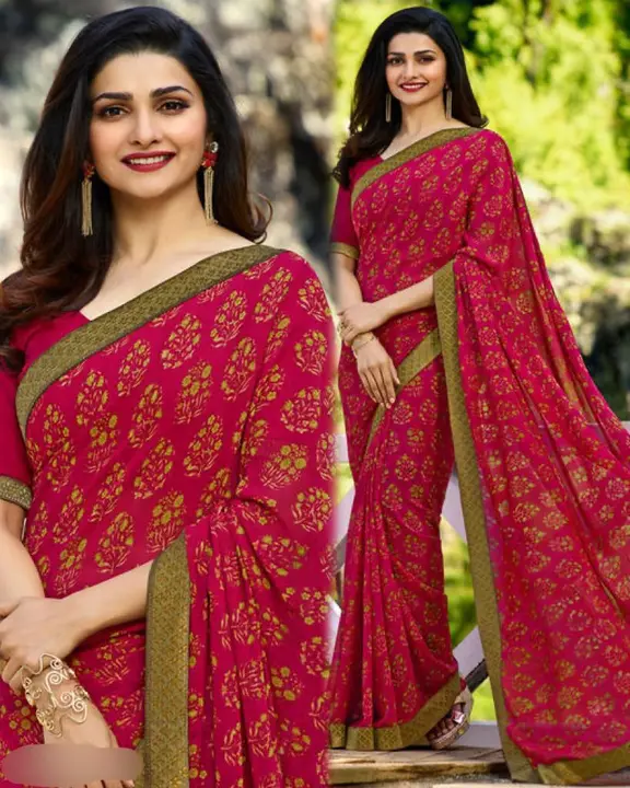 Bollywood printed saree  uploaded by Fatema Fashion on 4/9/2023