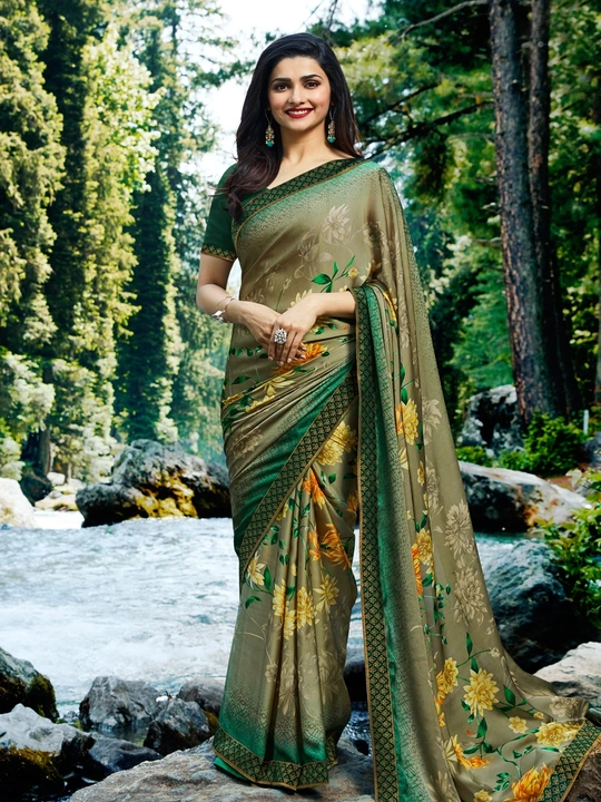 Bollywood printed saree  uploaded by Fatema Fashion on 4/9/2023