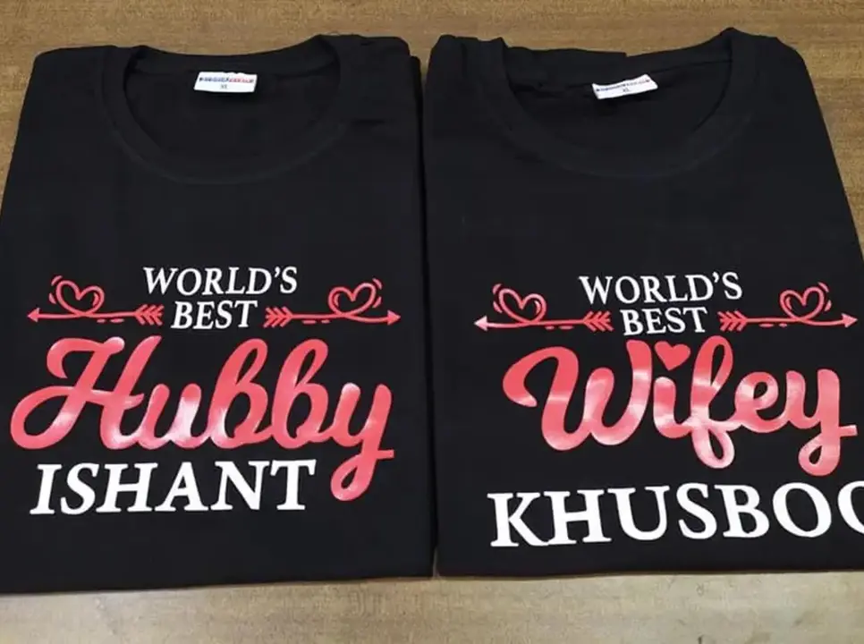 Customised Husband Wife T-shirts  uploaded by Tip Top Printing and Clothing on 4/9/2023