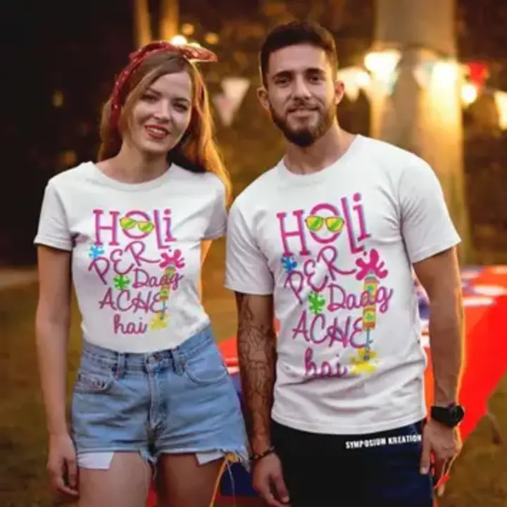 Couple Holi T-shirts any size  uploaded by Tip Top Printing and Clothing on 4/9/2023